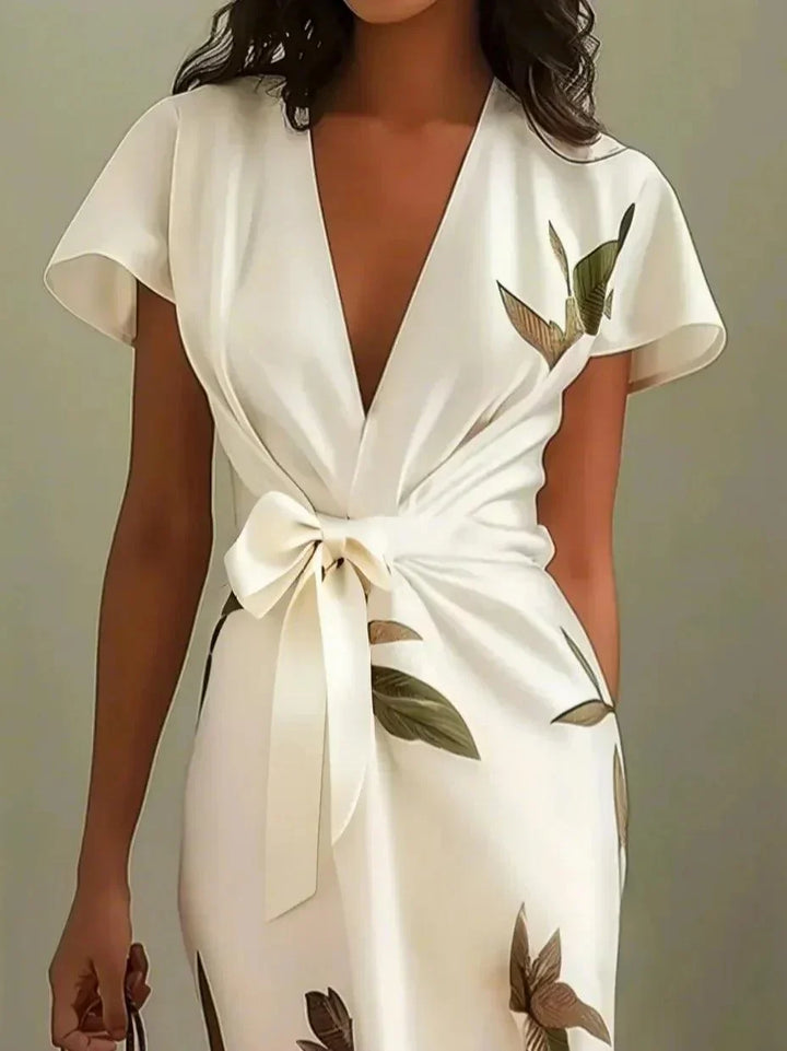 Ilyra – Frente cruzado de acabado pulido, vestido