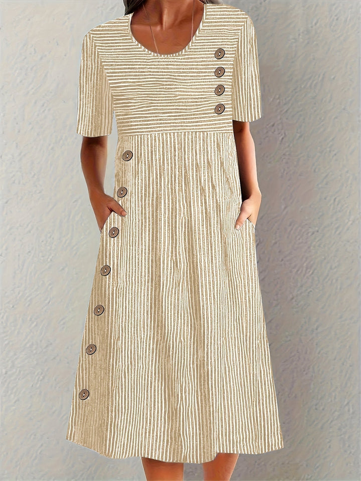 Mevara – Vestido de verano tejido a rayas