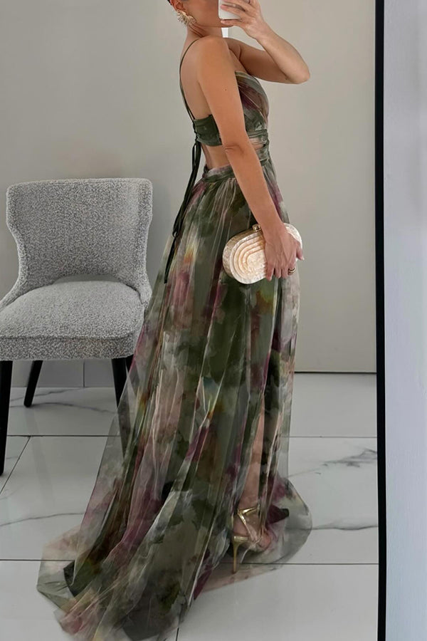 Cintura imperio de chifón vestido maxi