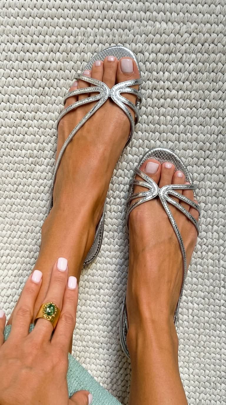 Kirela – Sandalias metálicas de tira delgada