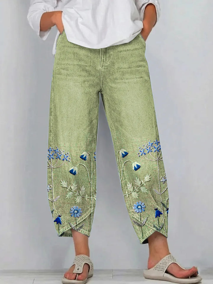 Anvera – Pantalones de algodón bordados