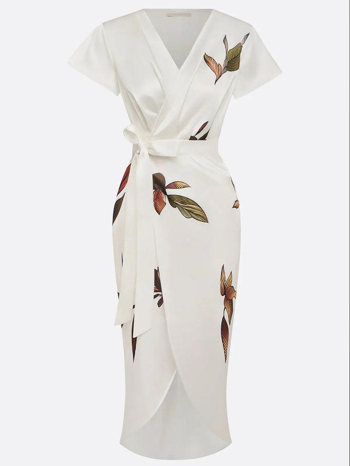 Ilyra – Frente cruzado de acabado pulido, vestido
