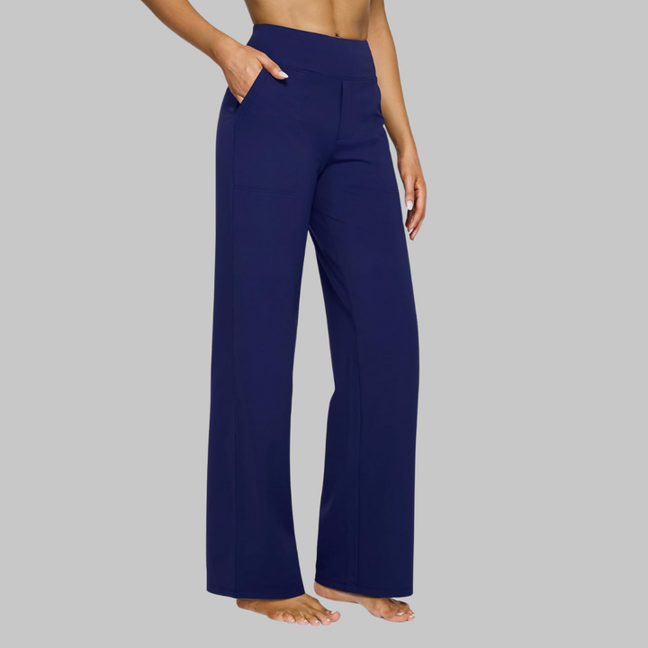 Rylena – Tiro alto, tejido elástico, pantalones