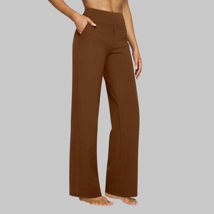 Rylena – Tiro alto, tejido elástico, pantalones