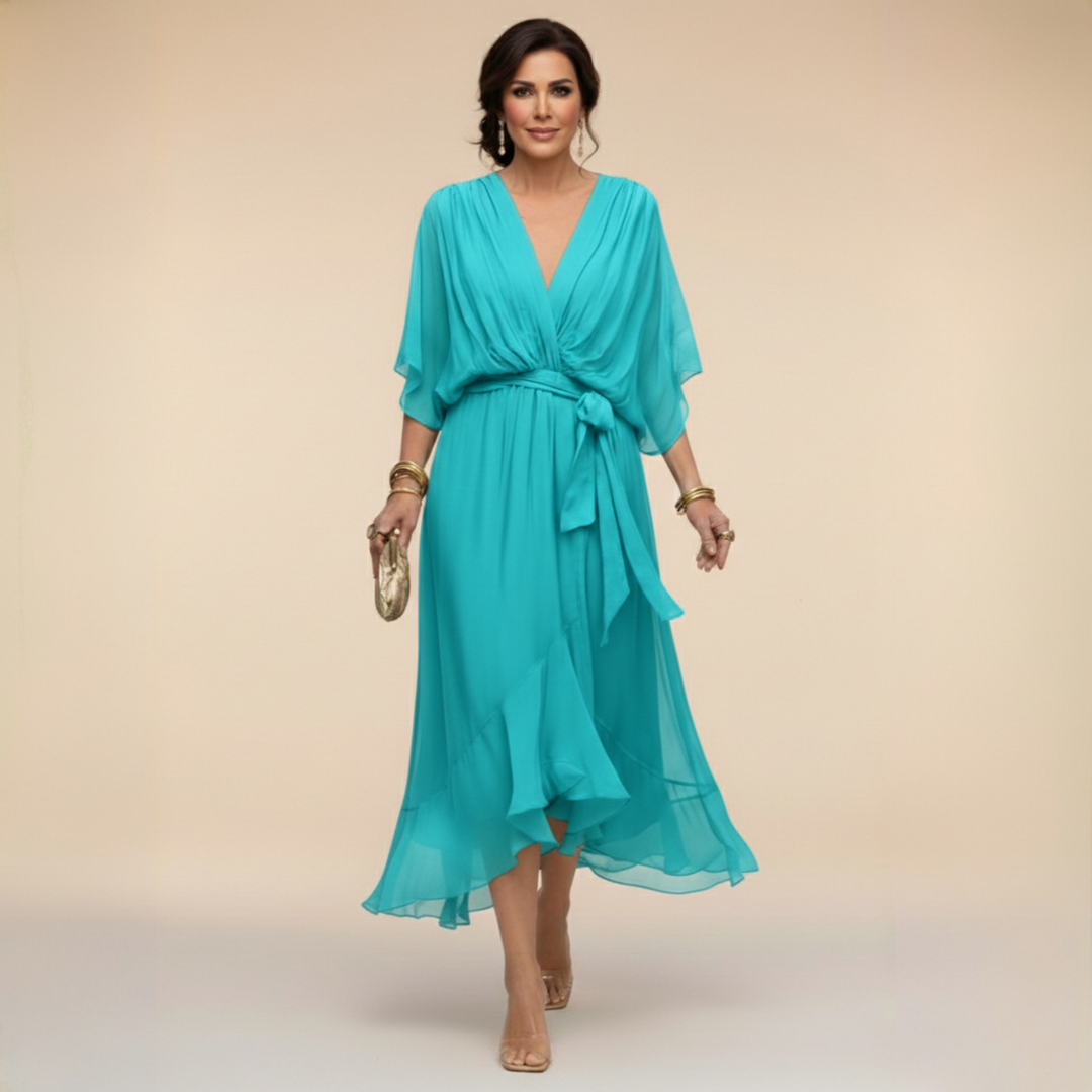 Nevaya – Vestido transparente con escote en V