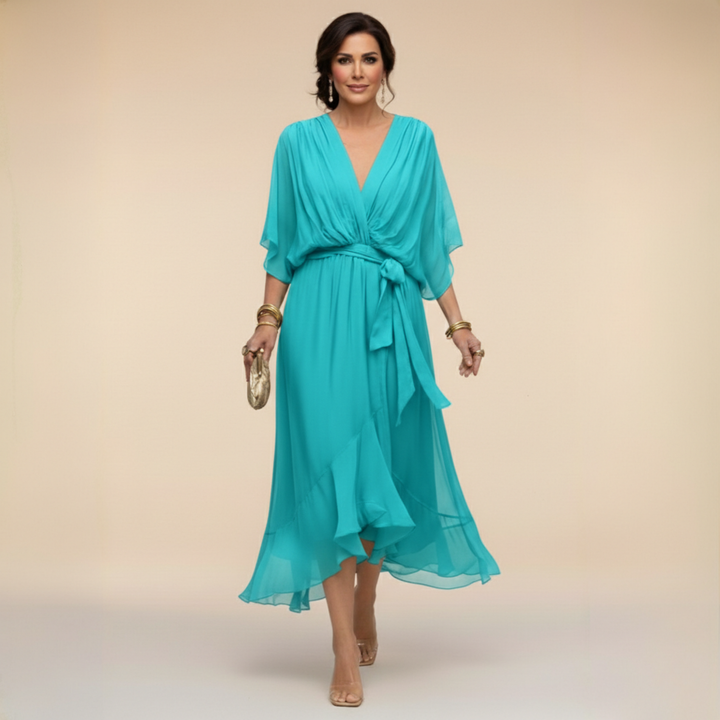Nevaya – Vestido transparente con escote en V