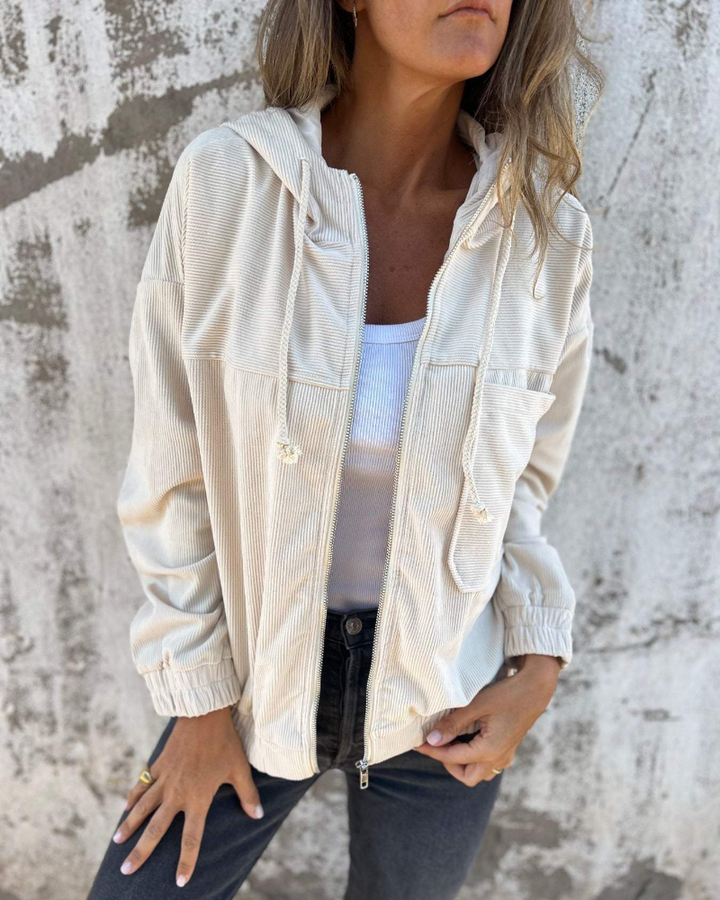 Orlise – Con cierre frontal de pana, sudadera
