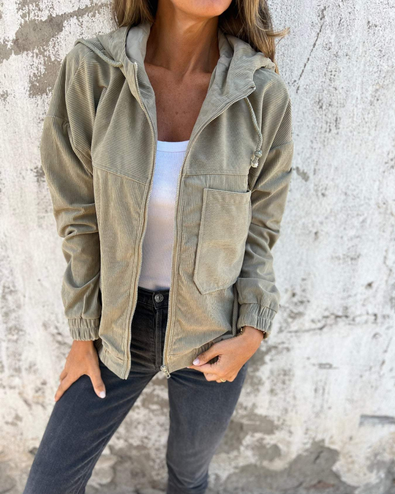 Orlise – Con cierre frontal de pana sudadera