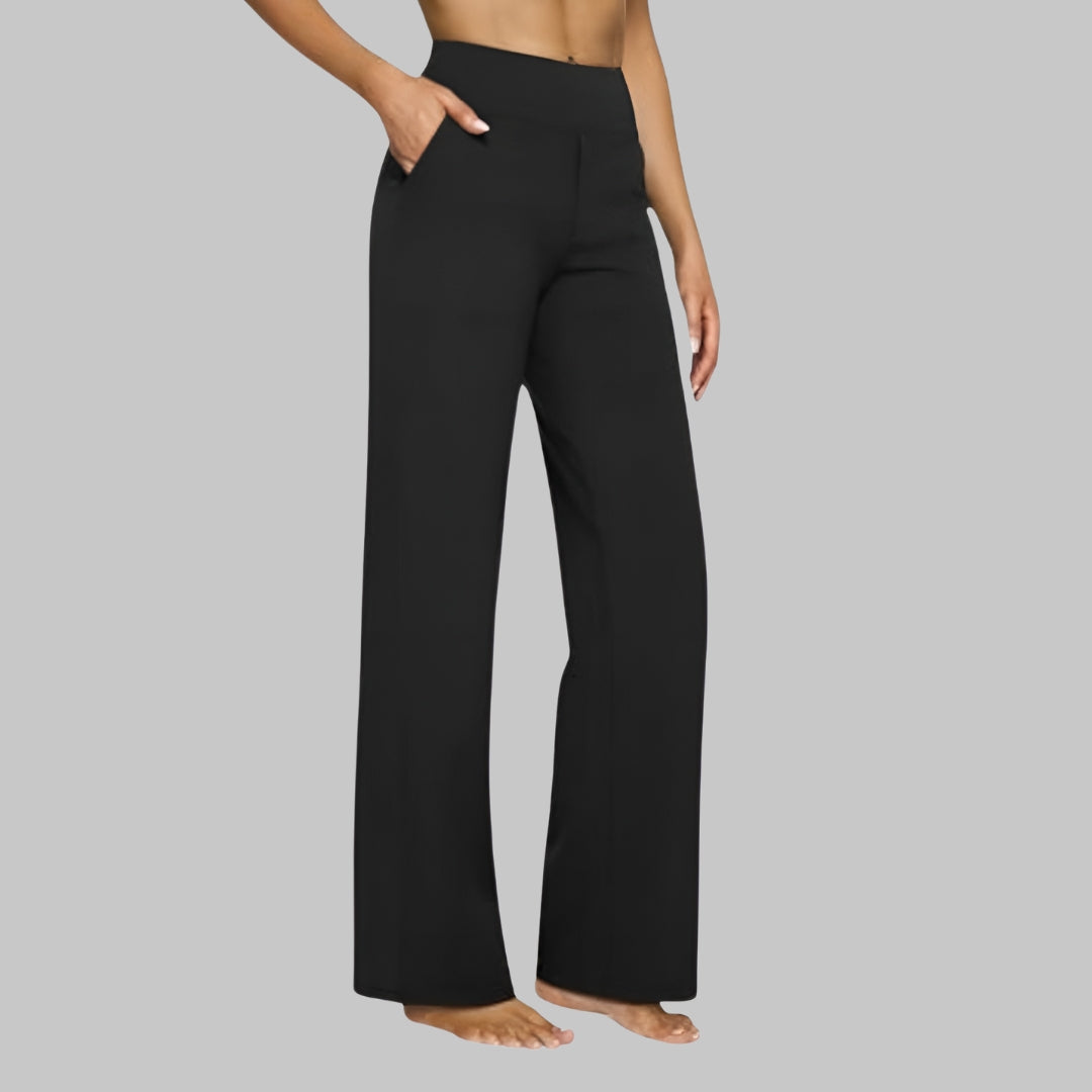 Rylena – Tiro alto, tejido elástico, pantalones