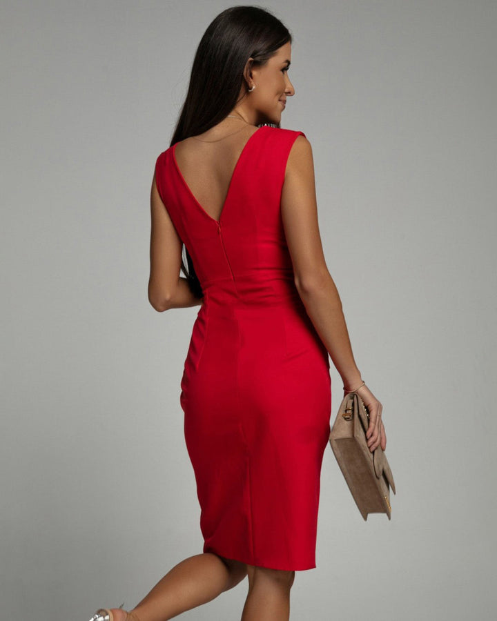 Soreli – Drapeado de punto vestido midi