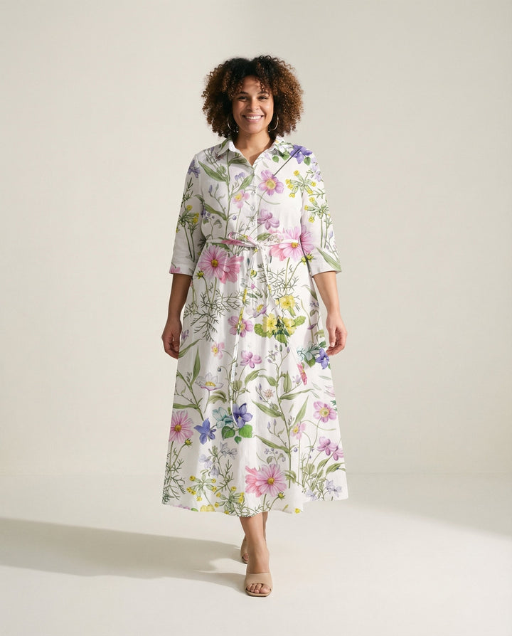 Floral corte A vestido