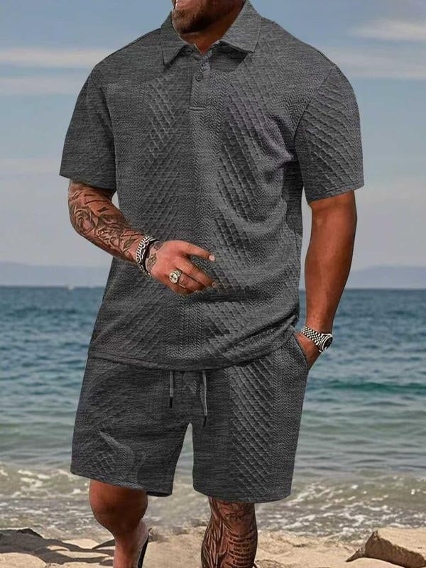 Varlo – conjunto de tela texturizada con polo y shorts