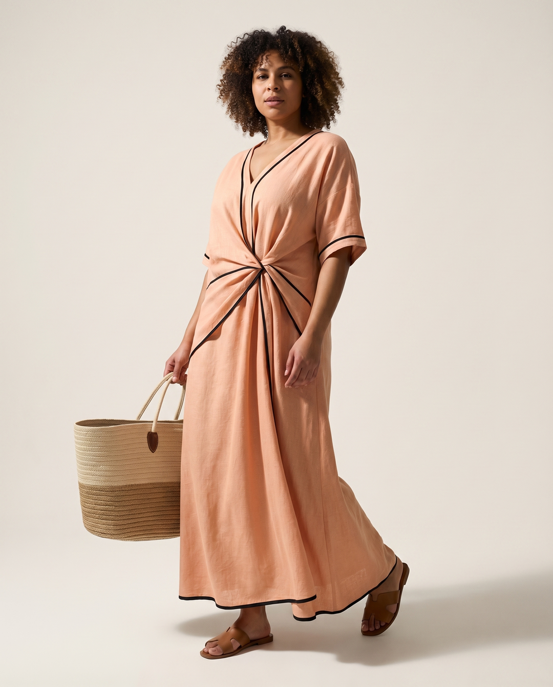 Cintura definida vestido midi