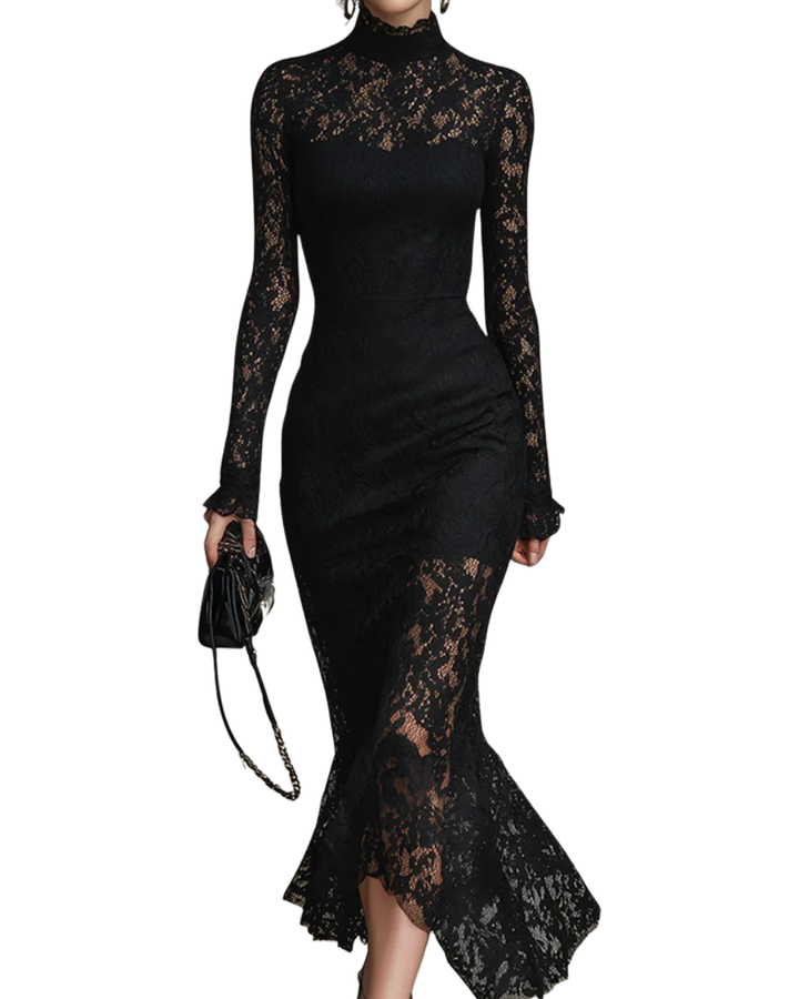 Kelira – Dobladillo tipo cola de pez, de encaje, vestido maxi