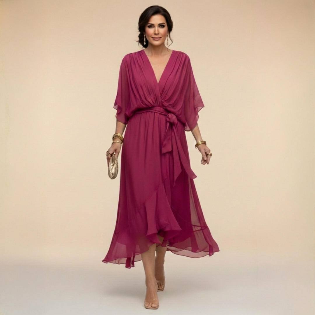 Nevaya – Vestido transparente con escote en V