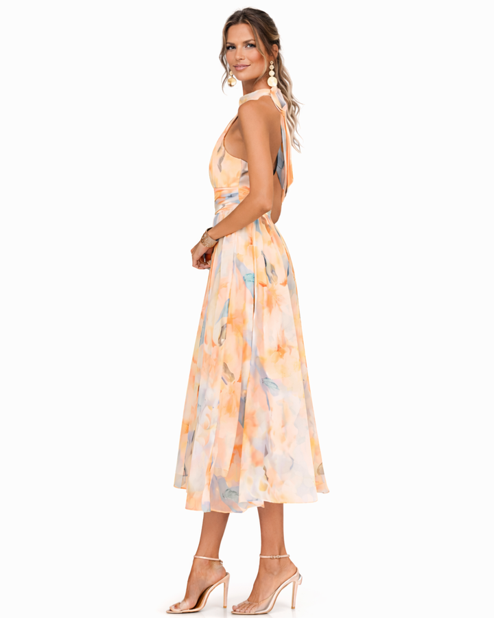Vionne – Sin tirantes con estampado de acuarela vestido