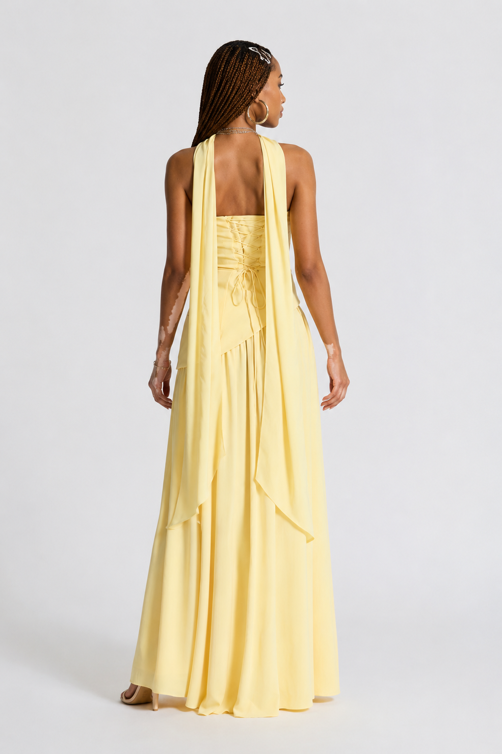 Eryla – Cuello halter, largo maxi, vestido
