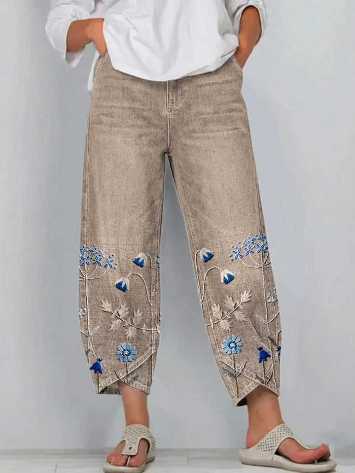 Anvera – Pantalones de algodón bordados