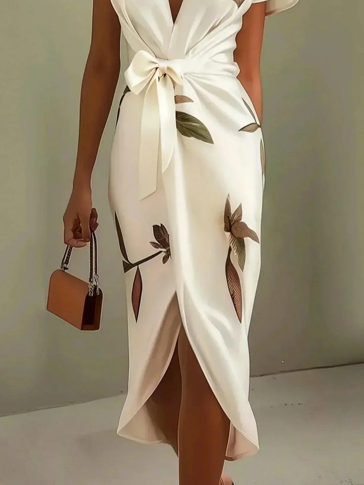 Ilyra – Frente cruzado de acabado pulido, vestido