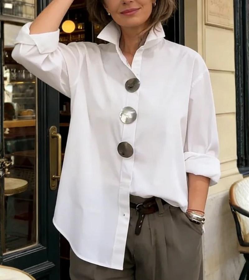 Virela – Cuello alto de tejido plano, blusa