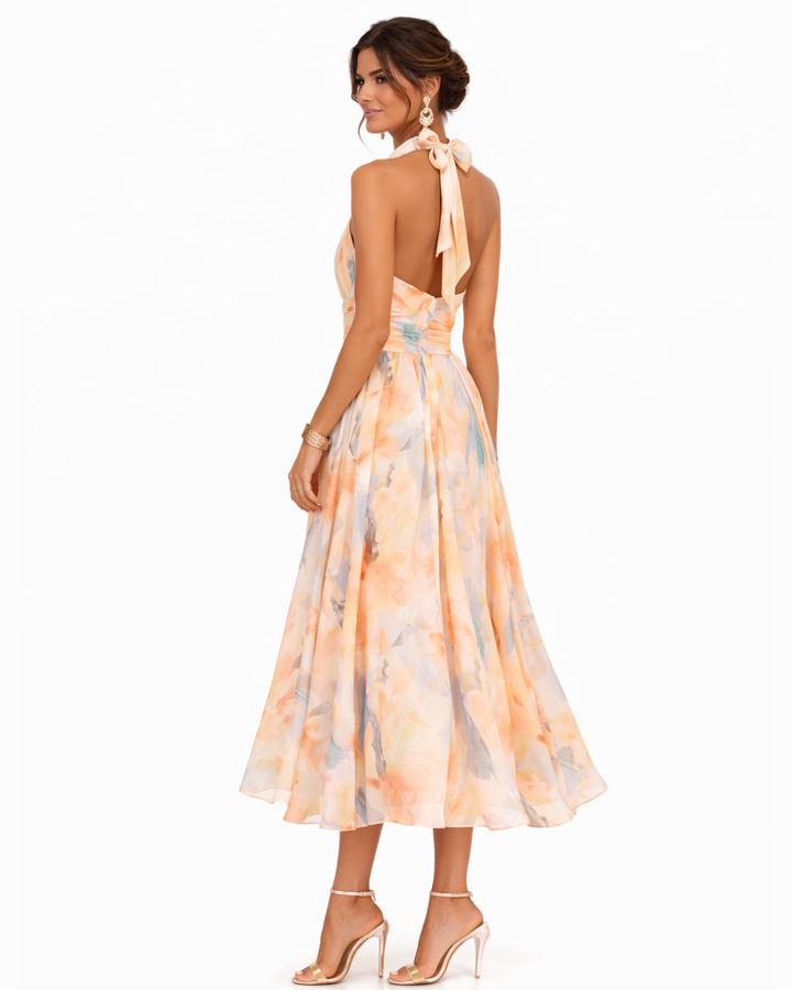 Vionne – Sin tirantes con estampado de acuarela vestido