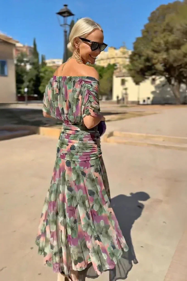Veyla – Escote en V de punto, vestido maxi