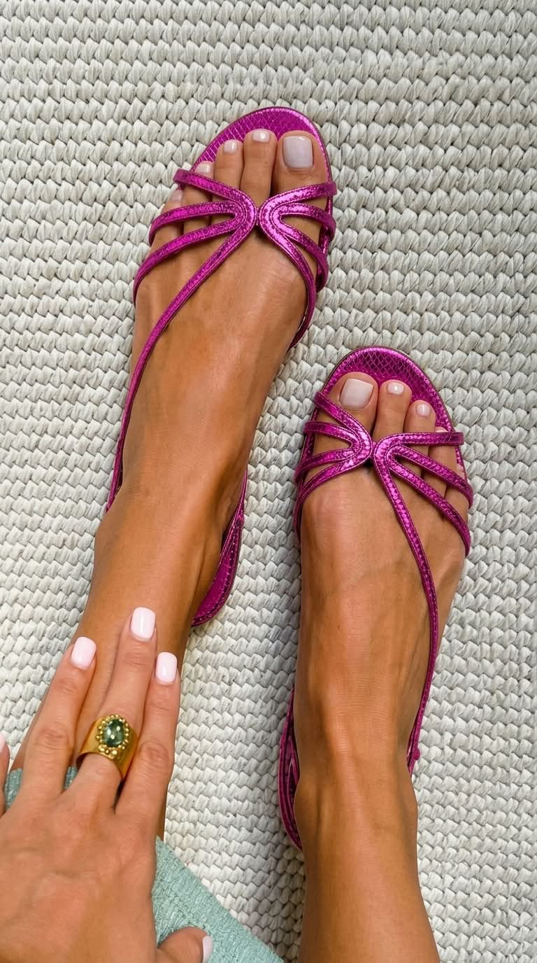 Kirela – Sandalias metálicas de tira delgada