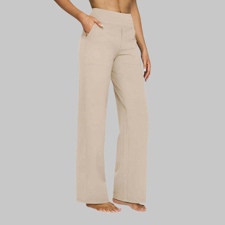 Rylena – Cintura alta en tejido elástico, pantalones