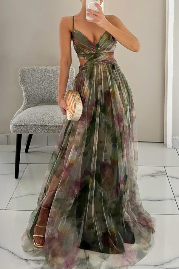 Sevira – corte imperio de gasa vestido maxi