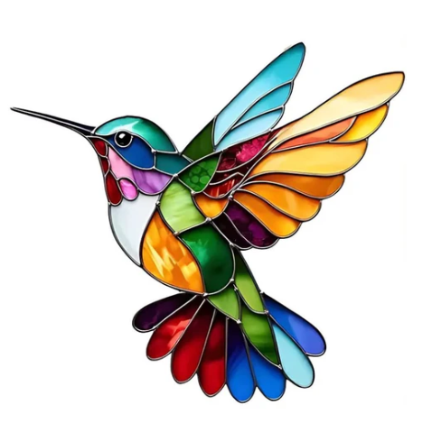 Seriva – Dije de colibrí de acero inoxidable, collar