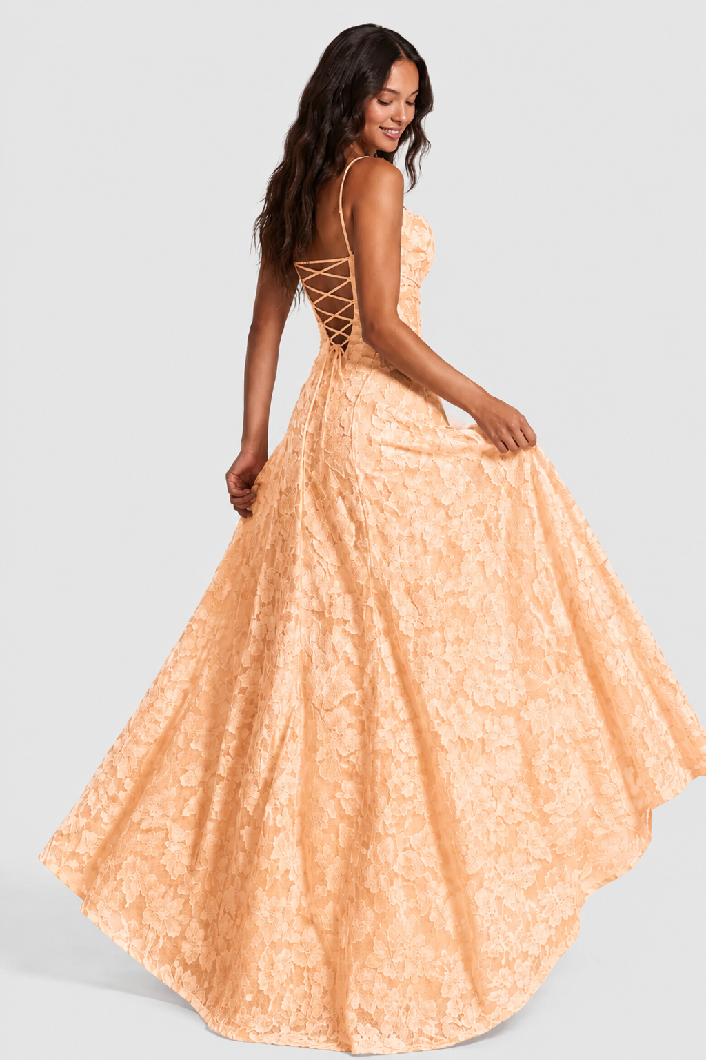 Nerila – Vestido de encaje floral en relieve