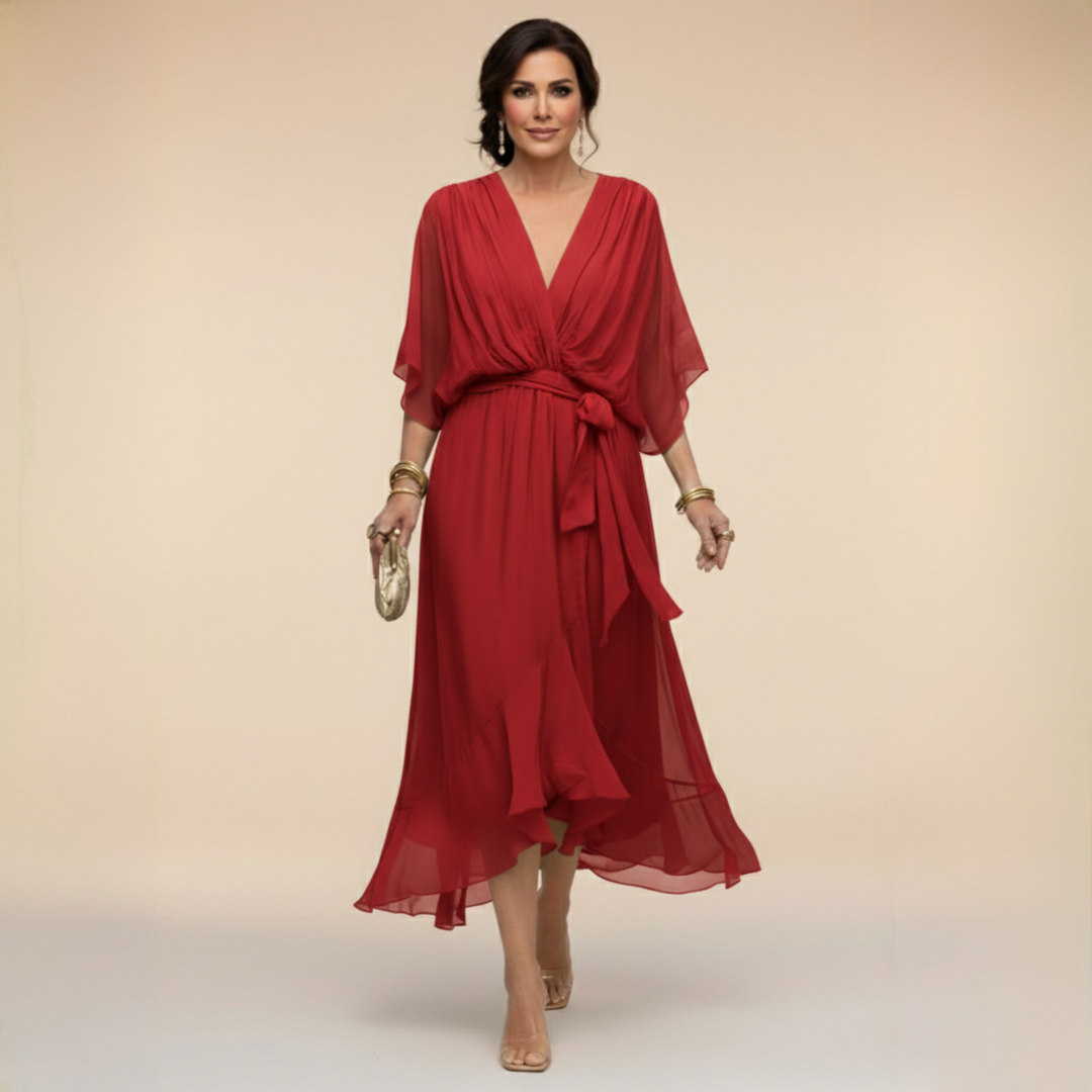 Nevaya – Vestido transparente con escote en V