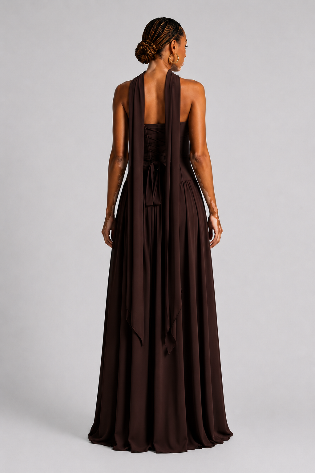 Eryla – Cuello halter, largo maxi, vestido