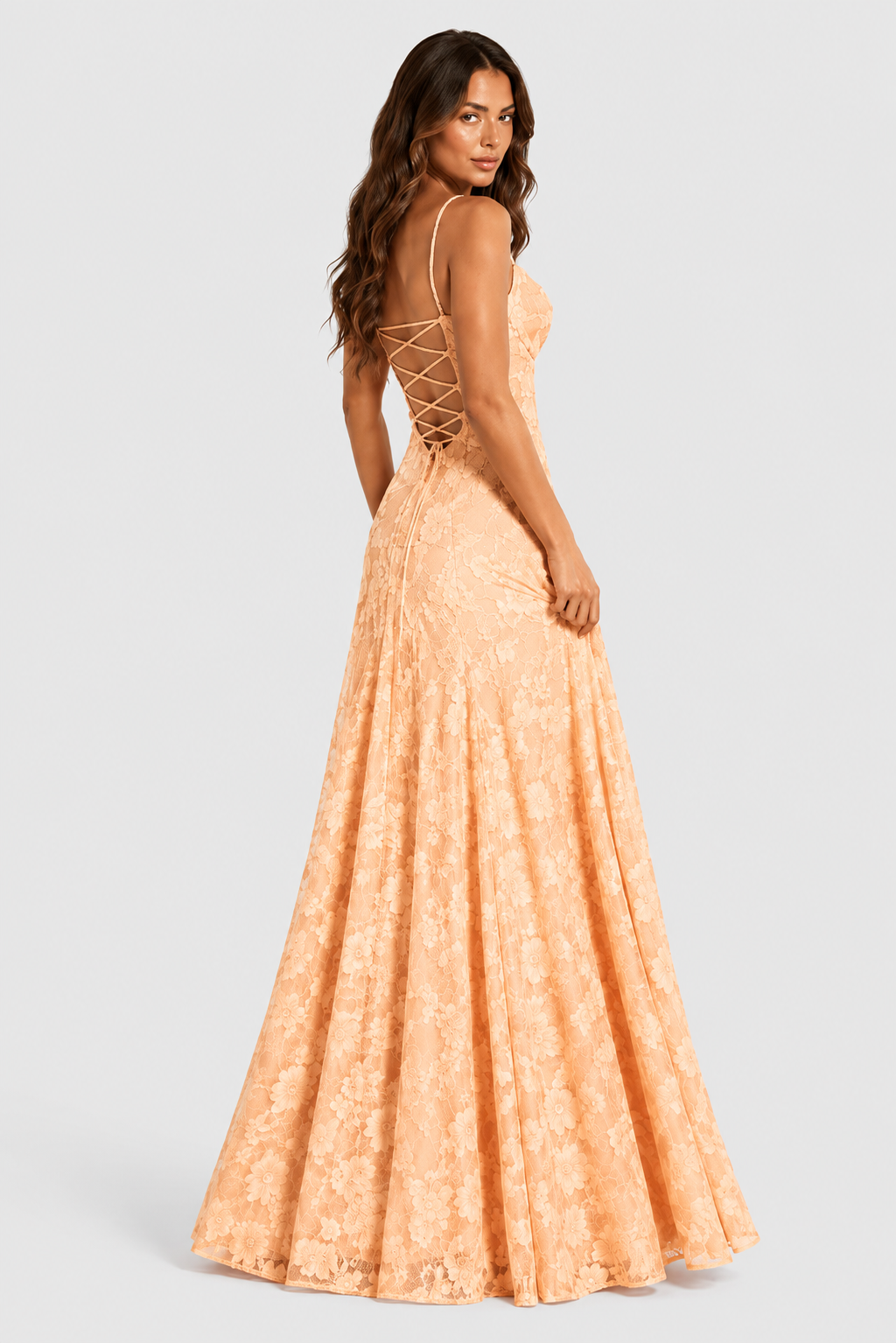Nerila – Vestido de encaje floral en relieve