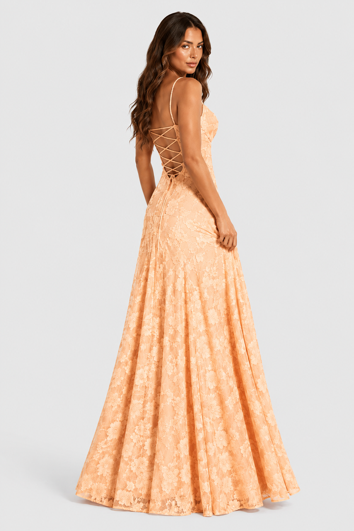 Nerila – Vestido de encaje floral en relieve