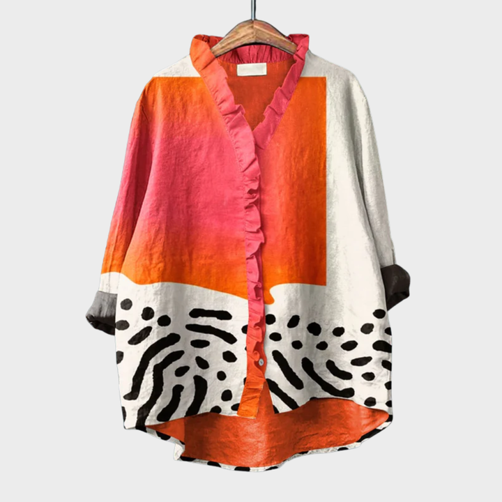 Seniva – Estampada de lino blusa