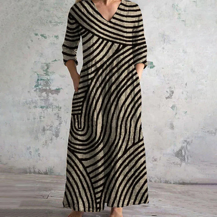 Zelvia – Vestido de algodón a rayas