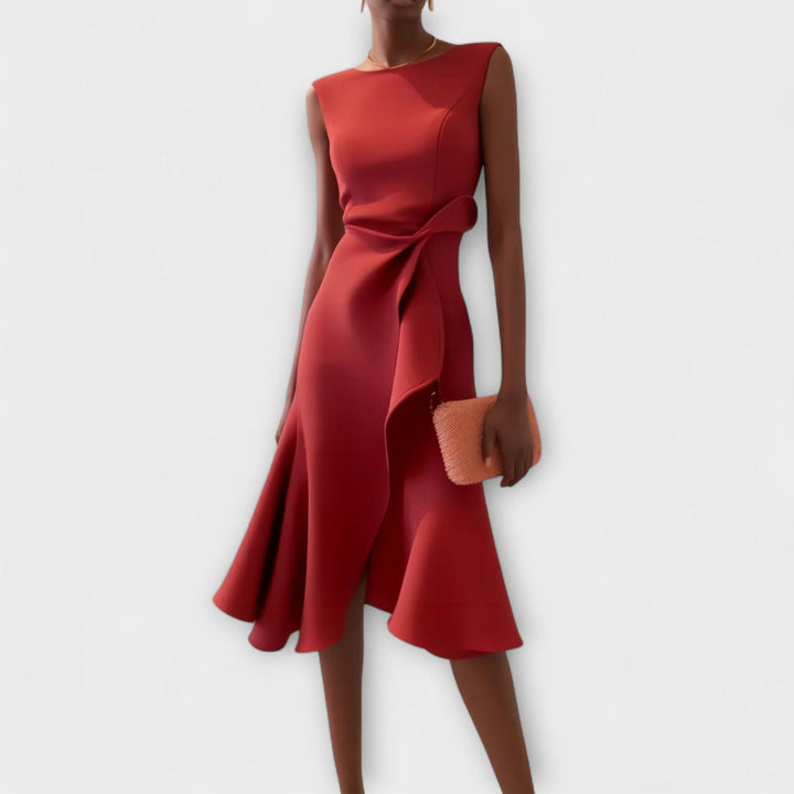Nivara – Con nudo en la cintura, plisado, vestido