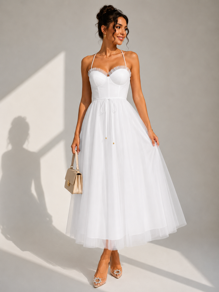 Virela – Espalda abierta, vestido de tul