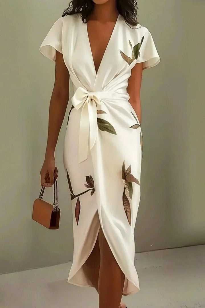 Ilyra – Frente cruzado de acabado pulido, vestido