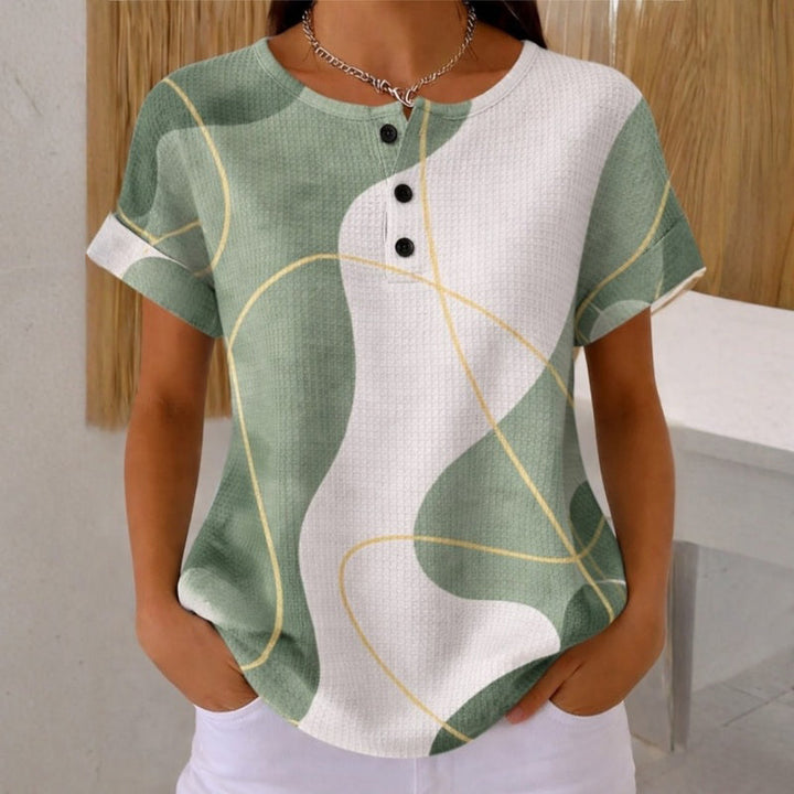 Tivara – con bloques de color en mezcla de algodón, blusa