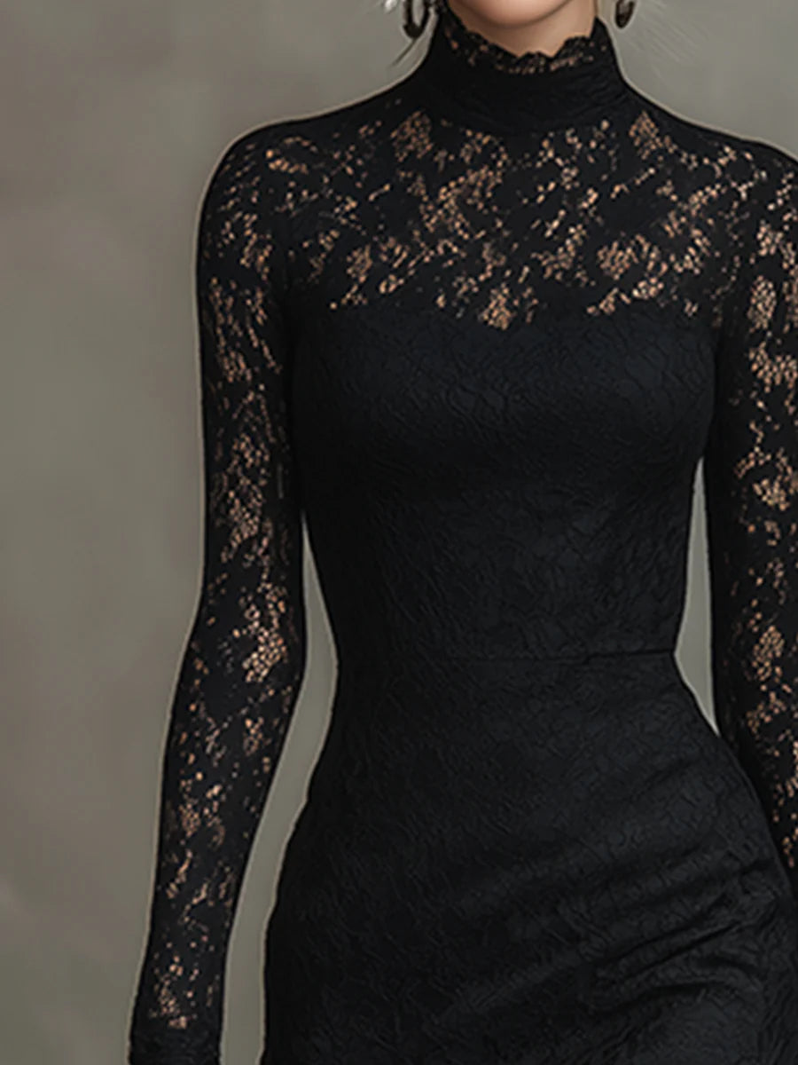 Kelira – Dobladillo tipo cola de pez, de encaje, vestido maxi