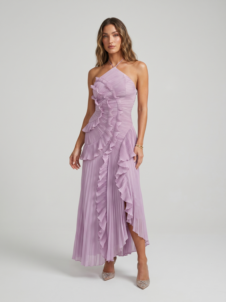 Vesara – Vestido plisado de tejido de alta densidad