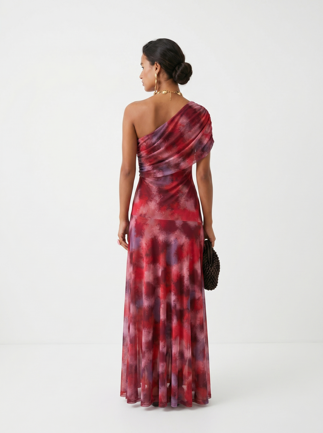 Virela – Con hombros descubiertos de microfibra técnica, vestido maxi