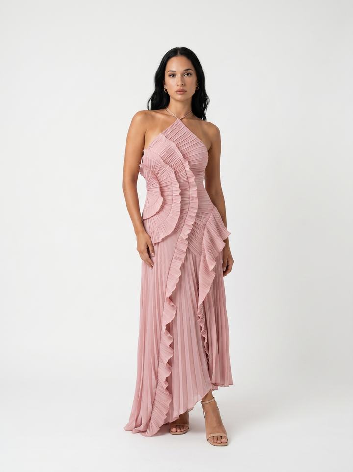 Vesara – Vestido plisado de tejido de alta densidad