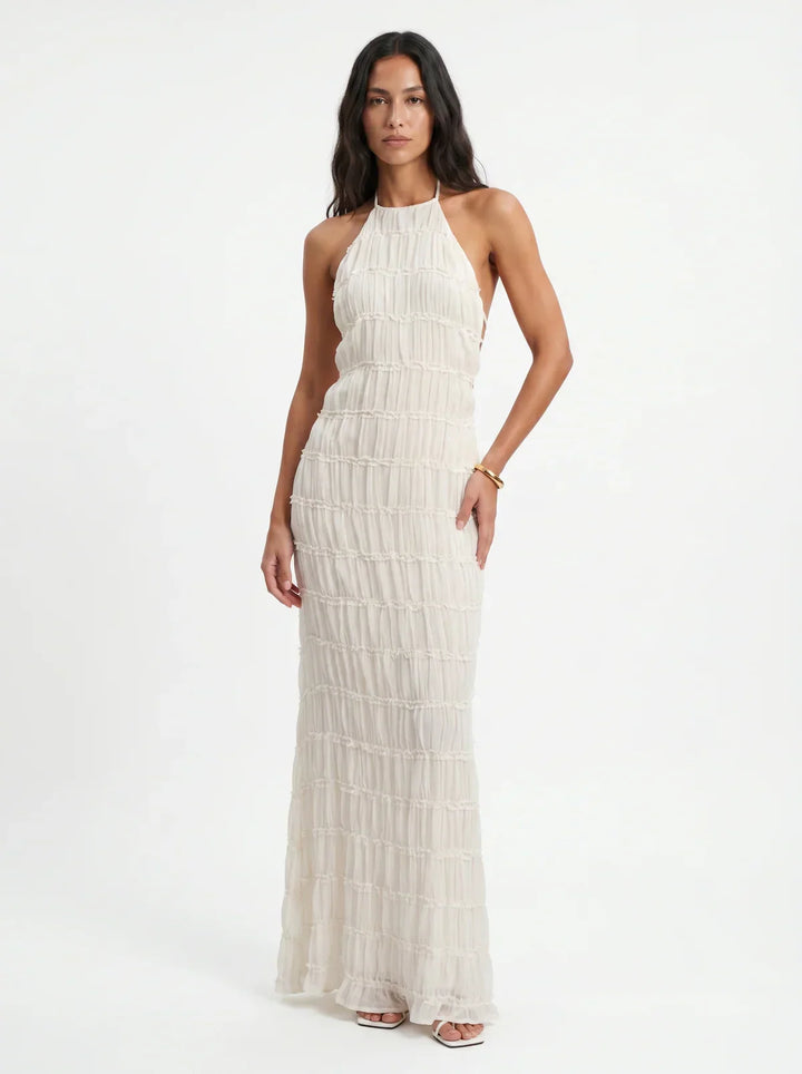 Ivessa – Vestido de mezcla de algodón con volantes en capas