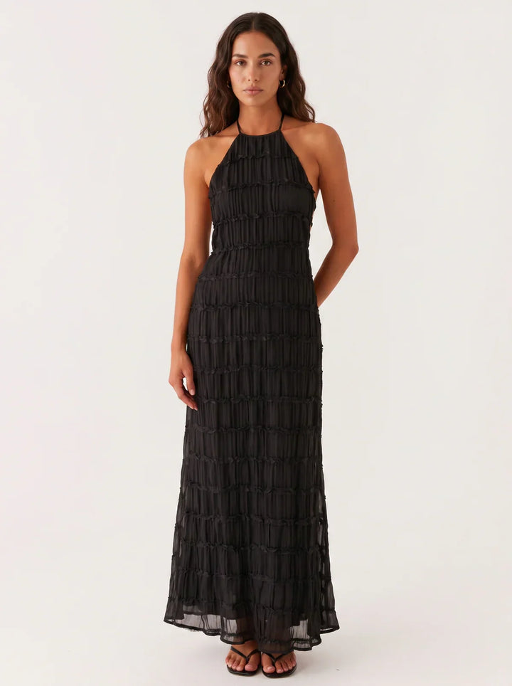 Ivessa – Vestido de mezcla de algodón con volantes en capas