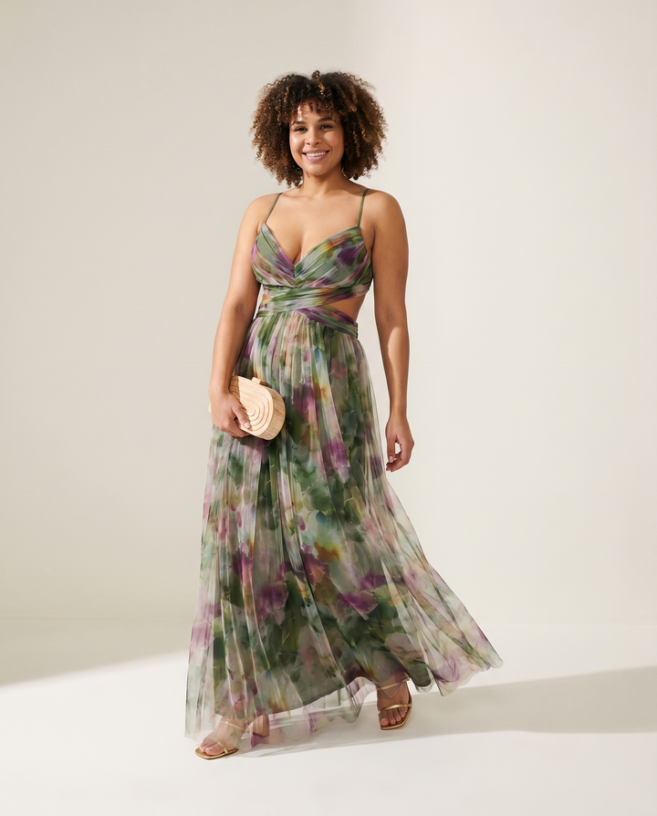 Cintura imperio de chifón vestido maxi