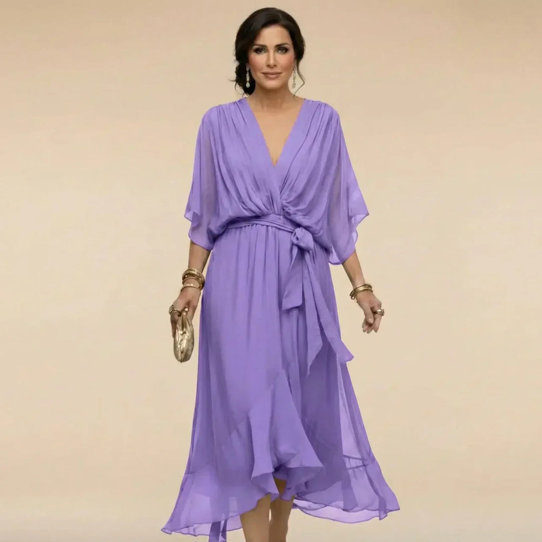 Nevaya – Vestido transparente con escote en V