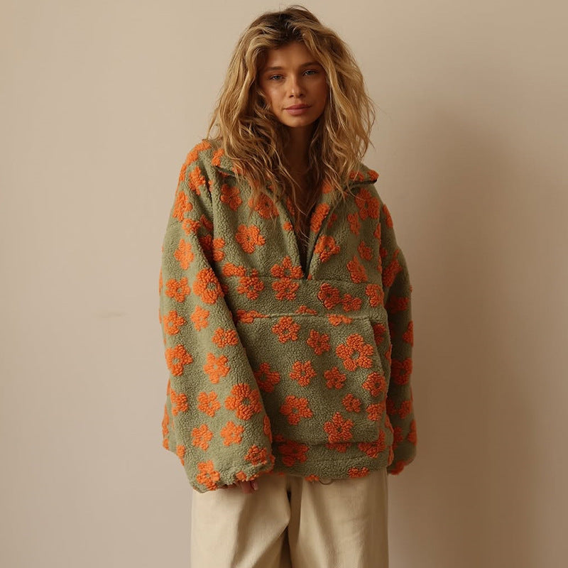 Avenli – Con estampado floral, de forro polar, sudadera